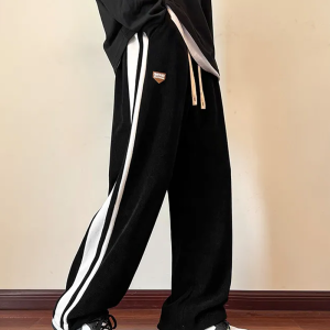 Y2K Aesthetic Side Stripe Sweatpants for Comfy Grunge Style and Casual Outfits