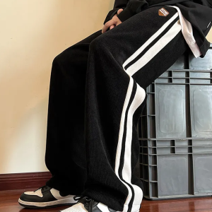 Y2K Aesthetic Side Stripe Sweatpants for Comfy Grunge Style and Casual Outfits