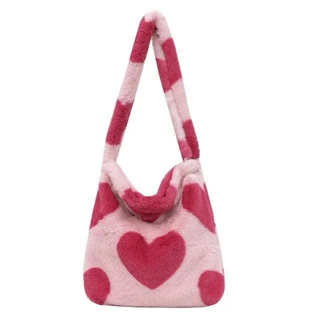 Y2K Aesthetic Soft Plush Shoulder Bag for Trendy Coquette and Grunge Outfits