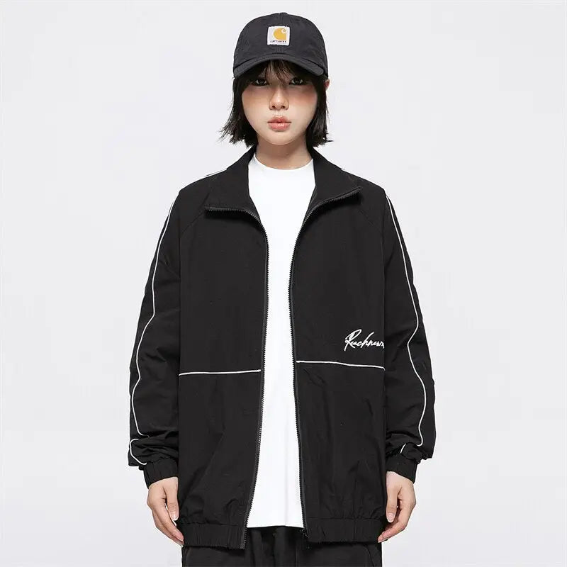 Y2K Aesthetic Soft Racing Windbreaker Jacket for Trendy Street Style