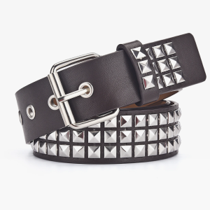 Y2K Aesthetic Studded Pyramid Belt for Edgy Grunge and Coquette Style Outfits