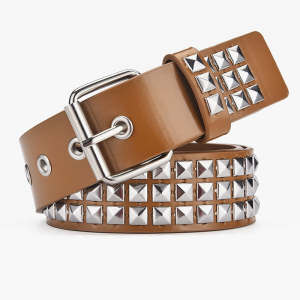 Y2K Aesthetic Studded Pyramid Belt for Edgy Grunge and Coquette Style Outfits