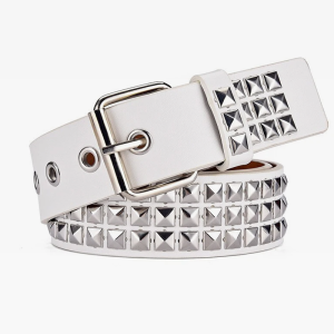 Y2K Aesthetic Studded Pyramid Belt for Edgy Grunge and Coquette Style Outfits