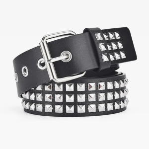 Y2K Aesthetic Studded Pyramid Belt for Edgy Grunge and Coquette Style Outfits