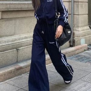 Y2K Aesthetic Sweatpants Tracksuit - Comfy Vintage Style for Trendy Outfits