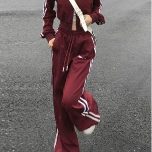 Y2K Aesthetic Sweatpants Tracksuit - Comfy Vintage Style for Trendy Outfits