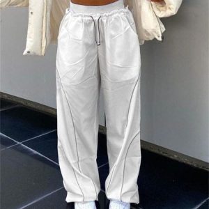 Y2K Aesthetic Track Pants for Trendy Outfits - Comfy Cargo Style for Everyday Wear