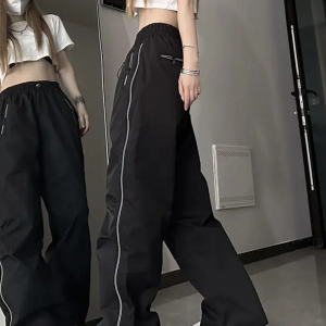 Y2K Aesthetic Track Pants for Trendy Outfits - Comfy Cargo Style for Everyday Wear