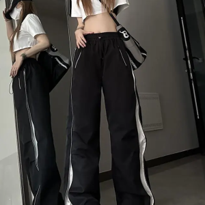 Y2K Aesthetic Track Pants for Trendy Outfits - Comfy Cargo Style for Everyday Wear