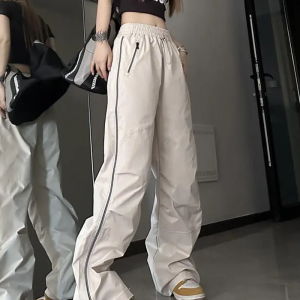 Y2K Aesthetic Track Pants for Trendy Outfits - Comfy Cargo Style for Everyday Wear