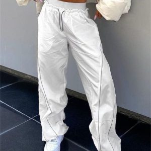 Y2K Aesthetic Track Pants for Trendy Outfits - Comfy Cargo Style for Everyday Wear