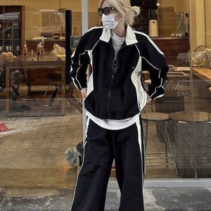 Y2K Aesthetic Tracksuit Set for Trendy Outfits and Comfy Street Style Fashion