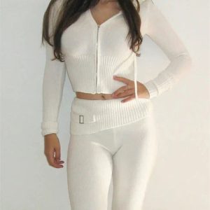 Y2K Aesthetic Tracksuit Set: Trendy Coquette Style for Effortless Chic Looks