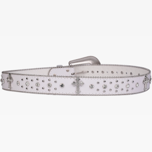 Y2K Aesthetic White Belt for Trendy Outfits and Coquette Style Fashion