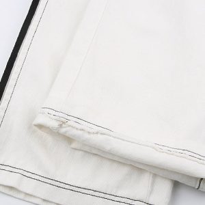 Y2K Aesthetic White Cargo Pants for Trendy Outfits and Comfy Street Style