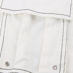 Y2K Aesthetic White Cargo Pants for Trendy Outfits and Comfy Street Style