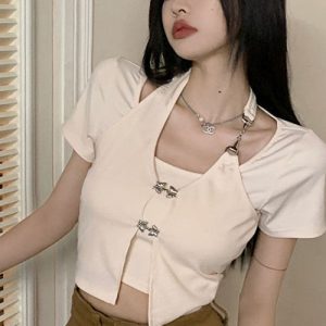 Y2K Aesthetic White Shirt - Vintage-Inspired Cute Top for Trendy Outfits