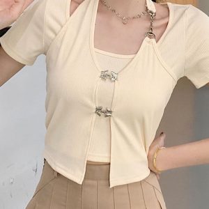 Y2K Aesthetic White Shirt - Vintage-Inspired Cute Top for Trendy Outfits