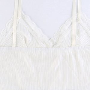 Y2K Aesthetic White Tank Top - Cute Crop Top for Coquette and Grunge Styles