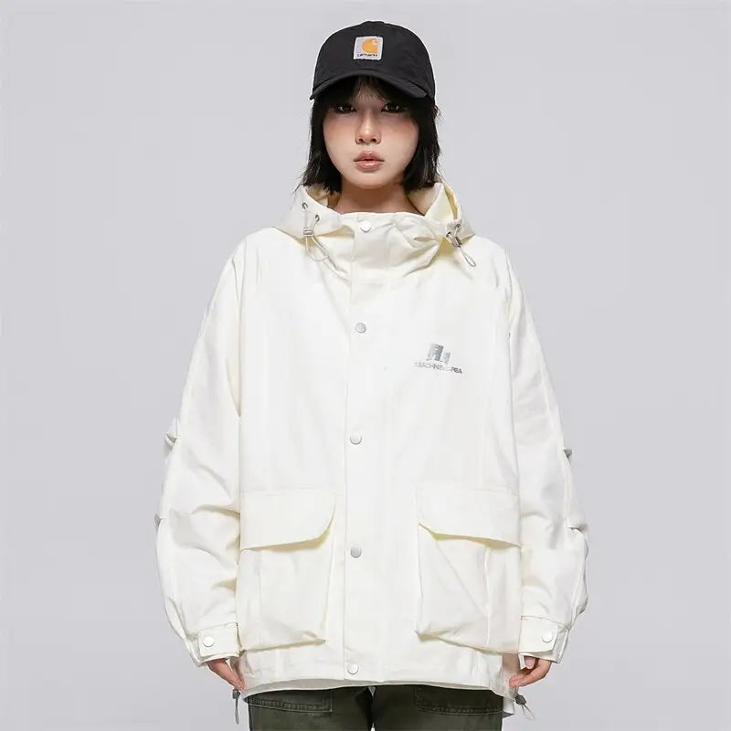 Y2K Aesthetic Windbreaker Zip-Up Jacket for Trendy Outdoor Adventures