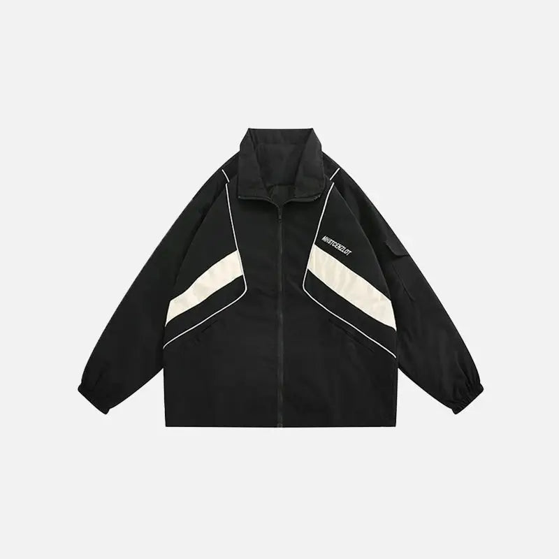 Y2K Aesthetic Zip-Up Turn Down Collar Jacket for Trendy Vintage Style