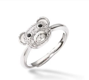 Y2K Aesthetic Zircon Bear Ring - Cute Coquette Style Jewelry for Trendy Outfits