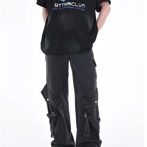 Y2K Baggy Cargo Pants for Trendy Grunge Aesthetic Outfits and Comfy Everyday Wear