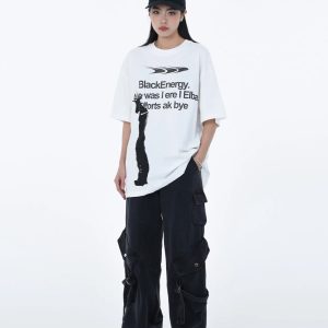 Y2K Baggy Cargo Pants for Trendy Grunge Aesthetic Outfits and Comfy Everyday Wear