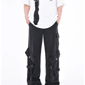 Y2K Baggy Cargo Pants for Trendy Grunge Aesthetic Outfits and Comfy Everyday Wear