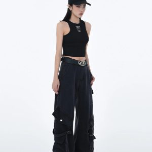 Y2K Baggy Cargo Pants for Trendy Grunge Aesthetic Outfits and Comfy Everyday Wear