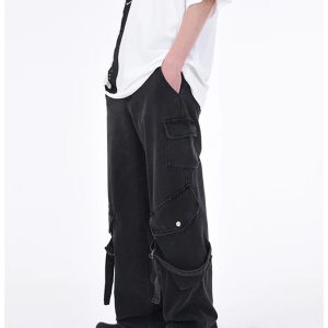 Y2K Baggy Cargo Pants for Trendy Grunge Aesthetic Outfits and Comfy Everyday Wear