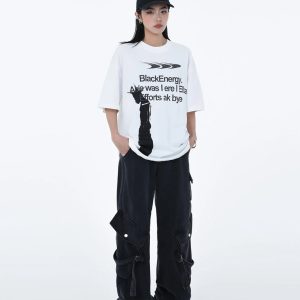 Y2K Baggy Cargo Pants for Trendy Grunge Aesthetic Outfits and Comfy Everyday Wear