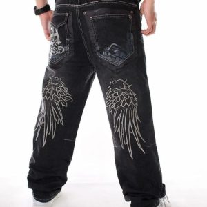 Y2K Baggy Jeans for Men - Vintage-Inspired Grunge Style for Effortless Aesthetic Looks