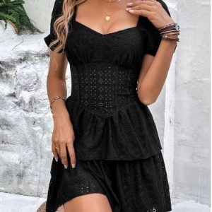 Y2K Black Lace Dress - Vintage Aesthetic with Coquette Style and Grunge Elegance