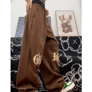 Y2K Brown Cargo Pants for Trendy Grunge Aesthetic Outfits and Comfy Everyday Wear