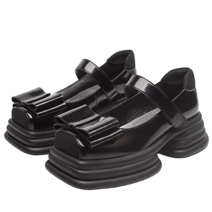 Y2K Butterfly Chunky Heel Shoes for Coquette Aesthetic and Grunge Style Outfits