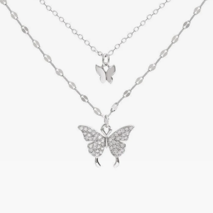 Y2K Butterfly Pendant Necklace - Cute Coquette Aesthetic Jewelry for Trendy Outfits