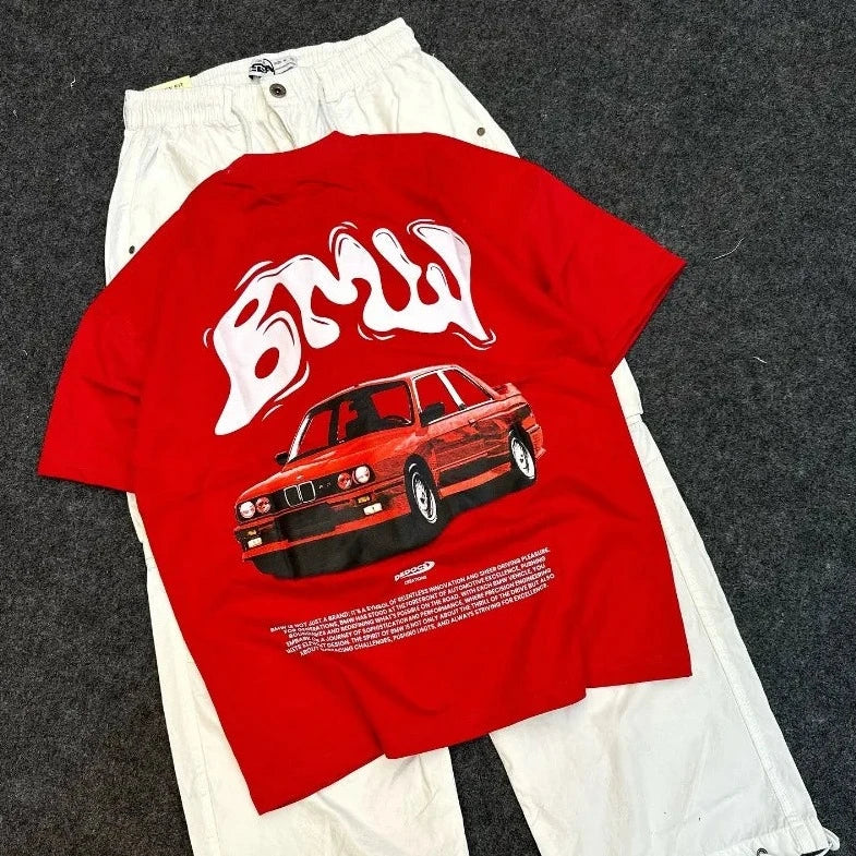 Y2K Car Print Graphic Tee - Trendy Aesthetic Top for Vintage-Inspired Outfits