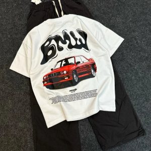 Y2K Car Print Graphic Tee - Trendy Aesthetic Top for Vintage-Inspired Outfits