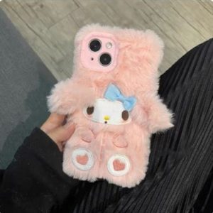 Y2K Cartoon Plush Phone Cases for Cute Aesthetic Lovers and Kawaii Style Enthusiasts