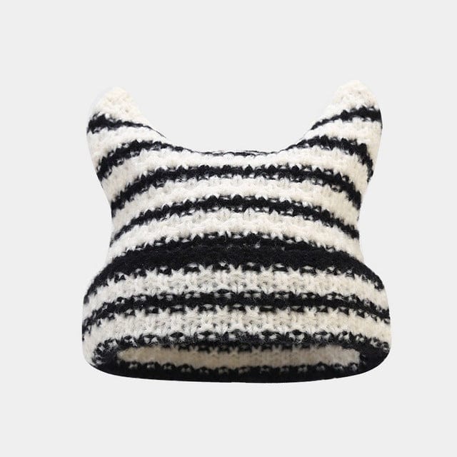 Y2K Cat Beanie: Cute Aesthetic Accessory for Coquette and Grunge Styles