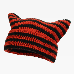 Y2K Cat Ear Beanie - Cute Aesthetic Accessory for Coquette and Grunge Styles