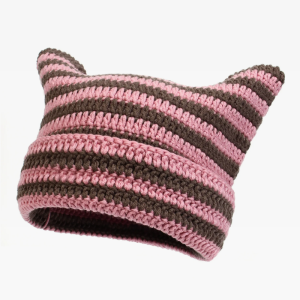 Y2K Cat Ear Beanie - Cute Aesthetic Accessory for Coquette and Grunge Styles