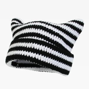 Y2K Cat Ear Beanie - Cute Aesthetic Accessory for Coquette and Grunge Styles