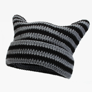 Y2K Cat Ear Beanie - Cute Aesthetic Accessory for Coquette and Grunge Styles