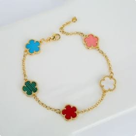 Y2K Clover Charm Bracelet - Trendy Coquette Aesthetic Jewelry for Y2K Fashion Lovers