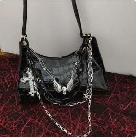 Y2K Crocodile Pattern Handbag - Trendy Coquette Style Accessory for Aesthetic Outfits