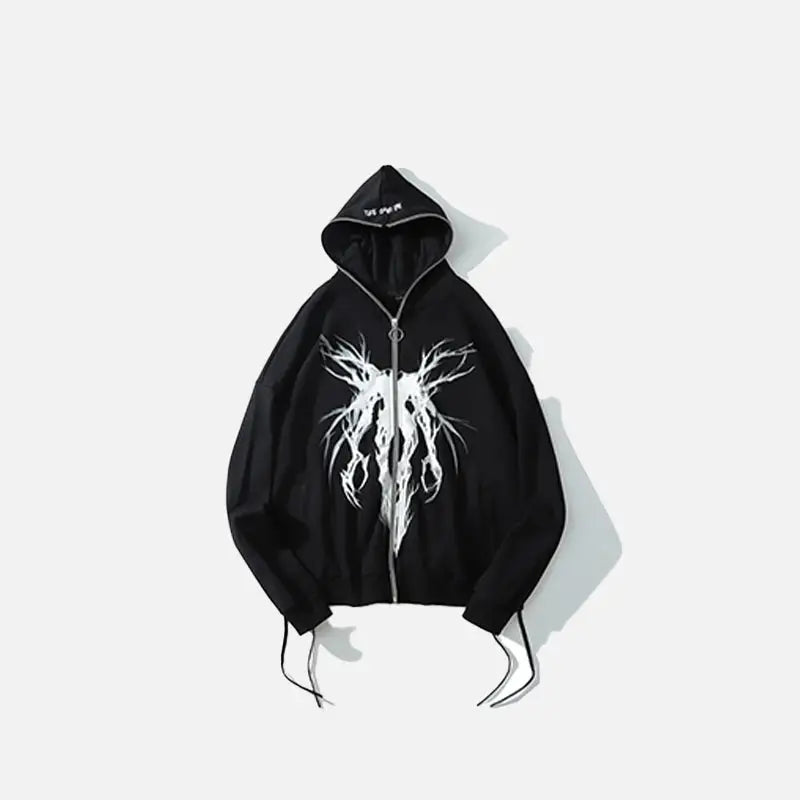 Y2K Dark Thoughts Hoodie - Trendy Grunge Aesthetic Pullover for Unique Style