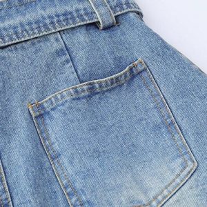 Y2K Denim Mini Skirt - Trendy Grunge Aesthetic for Stylish Outfits