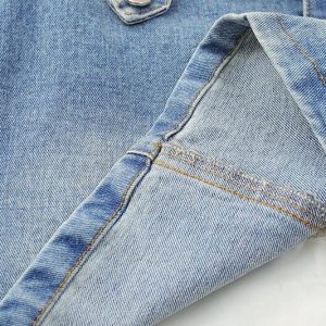 Y2K Denim Mini Skirt - Trendy Grunge Aesthetic for Stylish Outfits